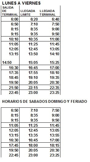 horariosTravelsurlimite